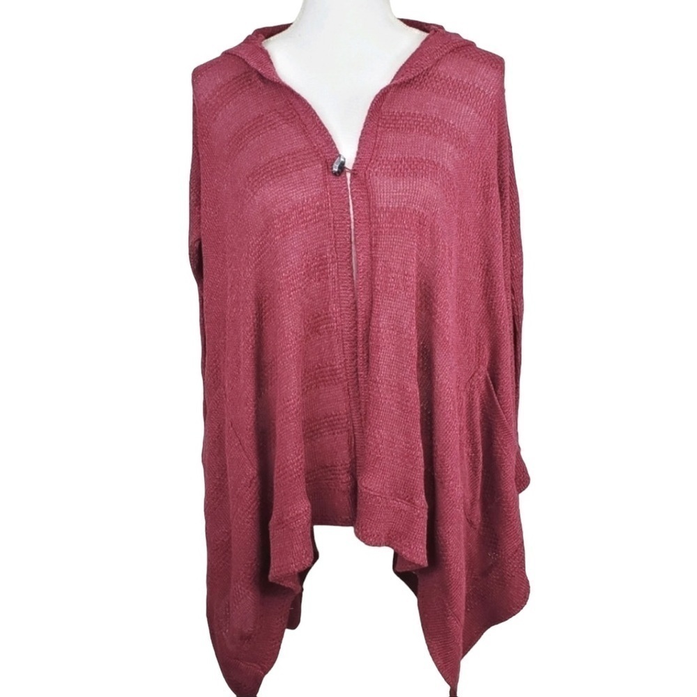 American Eagle Drape Hoodie Cardigan Hi Low Hem